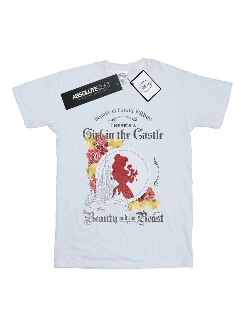Disney - T-shirt La Belle et la Bête GIRL IN THE Blanc - Kiabi