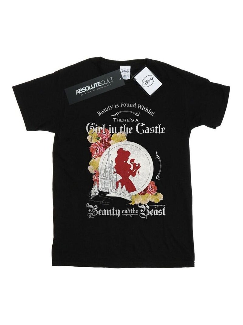 Disney - T-shirt La Belle et la Bête GIRL IN THE Noir - Kiabi