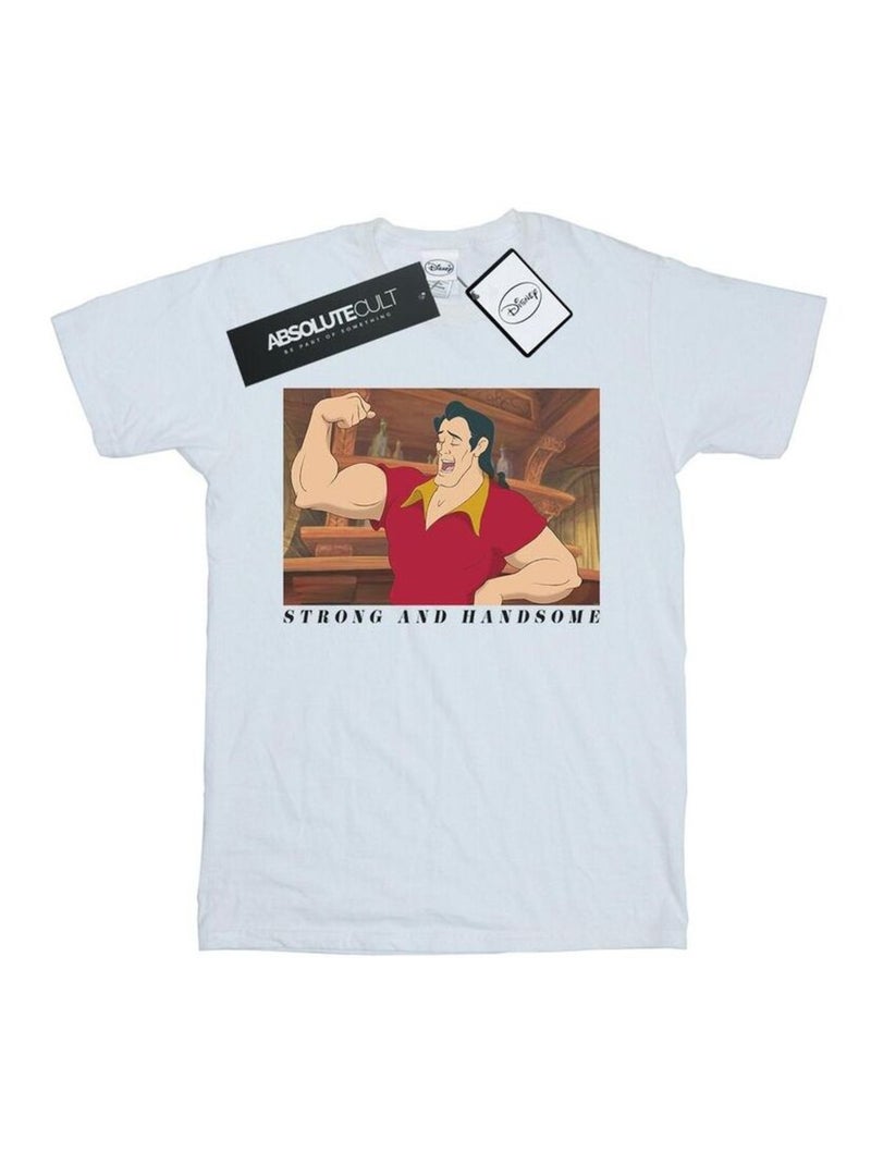 Disney - T-shirt La Belle et la Bête HANDSOME BRUTE Blanc - Kiabi