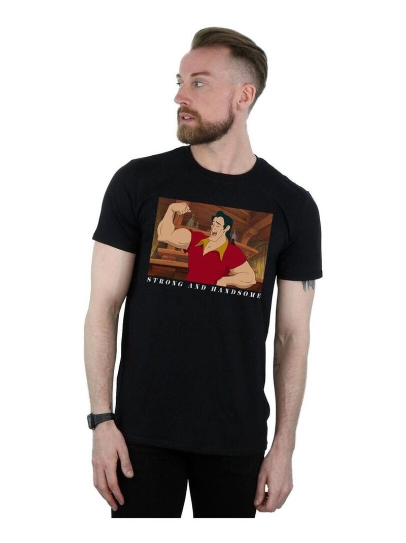 Disney - T-shirt La Belle et la Bête HANDSOME BRUTE Noir - Kiabi