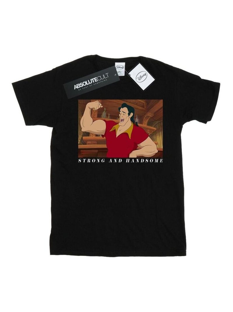 Disney - T-shirt La Belle et la Bête HANDSOME BRUTE Noir - Kiabi
