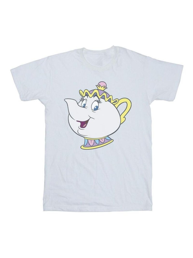 Disney - T-shirt La Belle et la Bête MRS POTTS Blanc - Kiabi