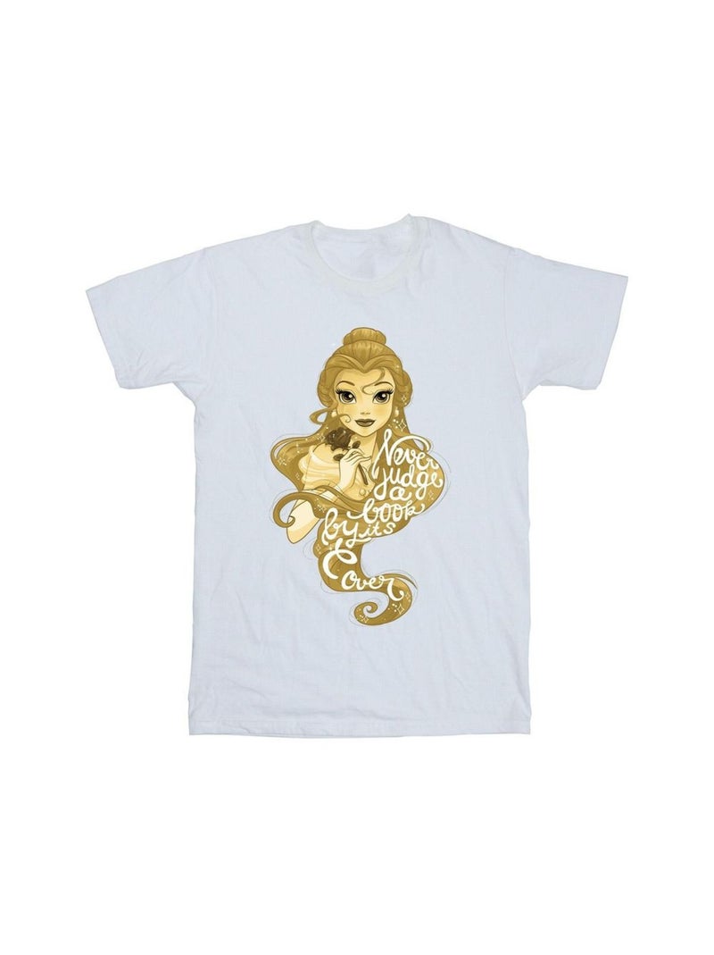 Disney - T-shirt La Belle et la Bête NEVER JUDGE Blanc - Kiabi