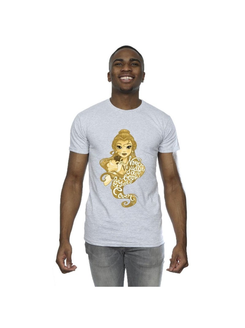 Disney - T-shirt La Belle et la Bête NEVER JUDGE Gris chiné - Kiabi