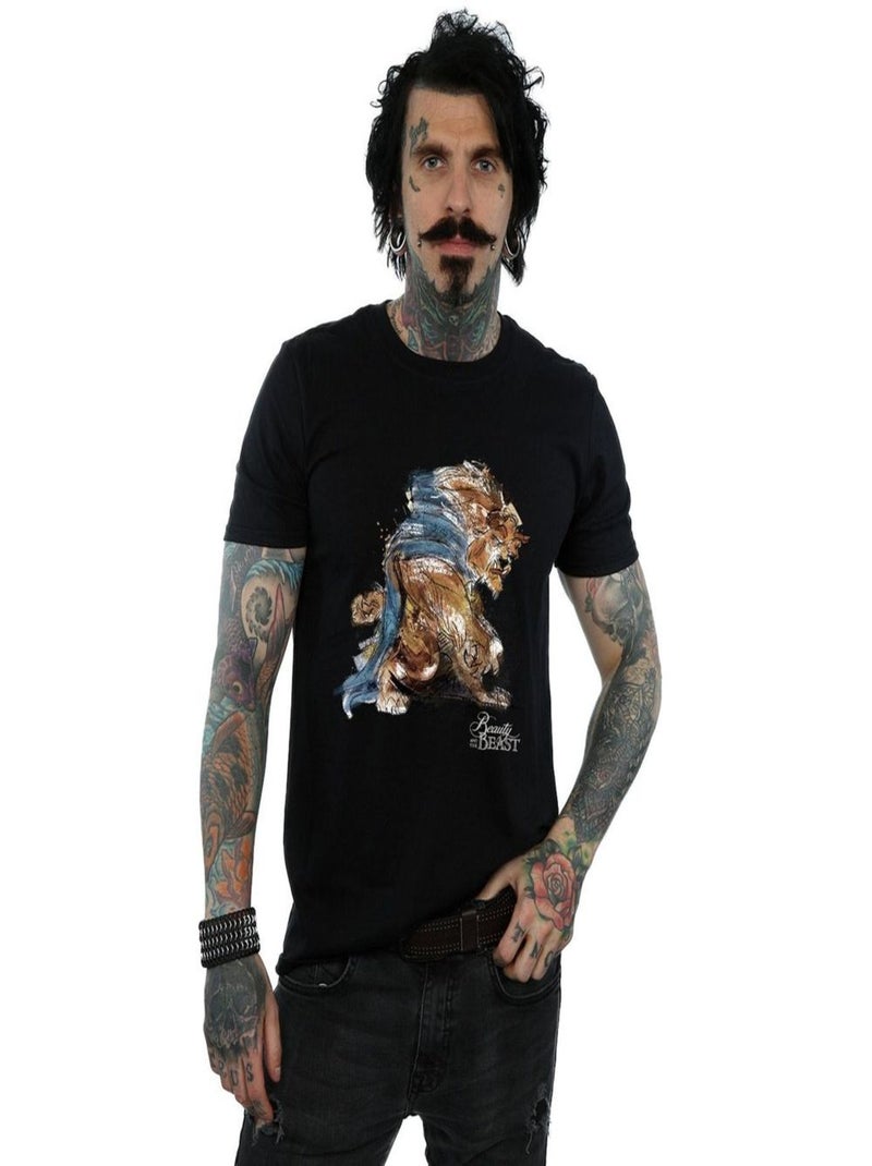 Disney - T-shirt La Belle et la Bête Noir - Kiabi