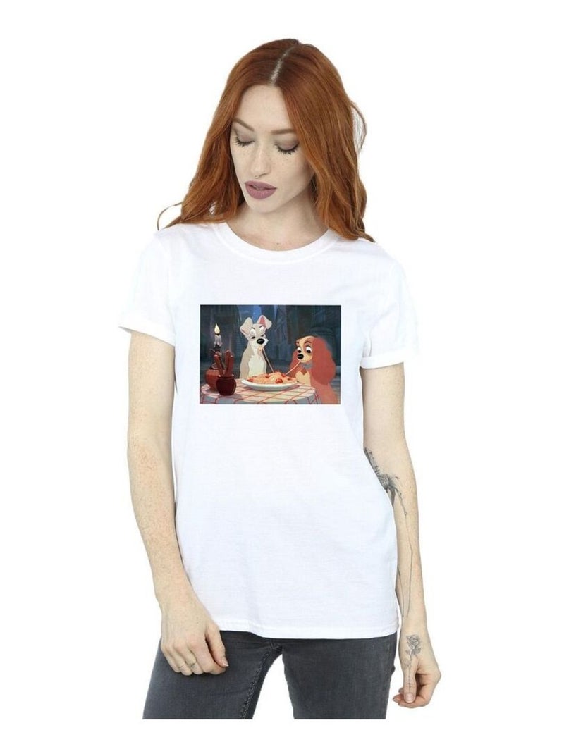 Disney - T-shirt La Belle et le Clochard Blanc - Kiabi