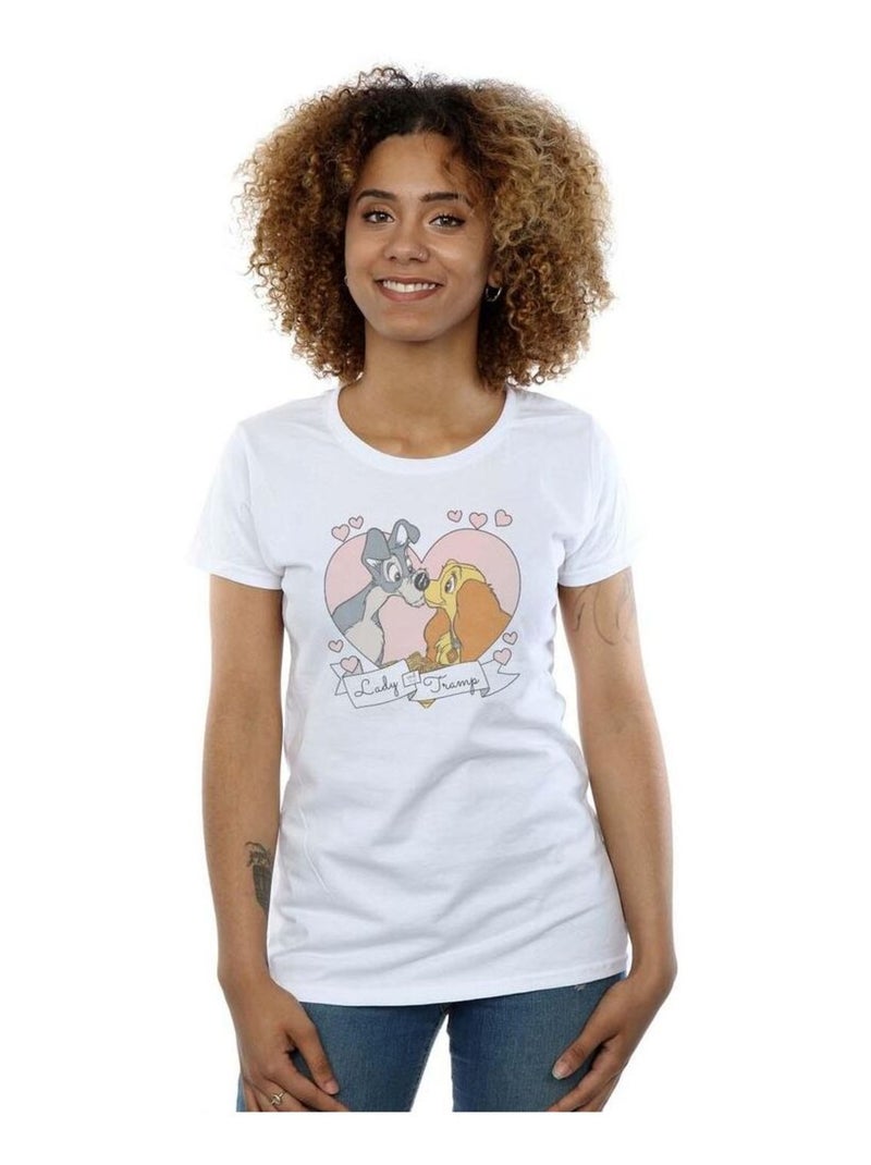 Disney - T-shirt La Belle et le Clochard Blanc - Kiabi