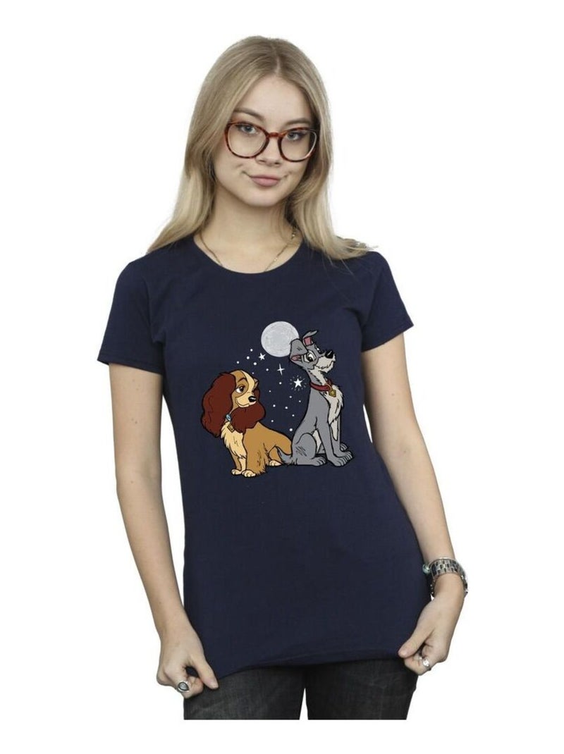 Disney - T-shirt La Belle et le Clochard Bleu marine - Kiabi