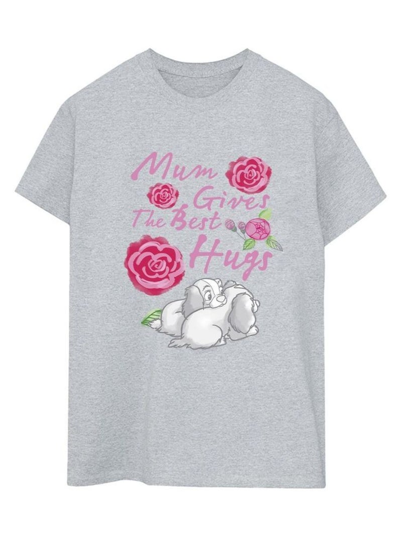 Disney - T-shirt La Belle et le Clochard MUM HUGS Gris chiné - Kiabi