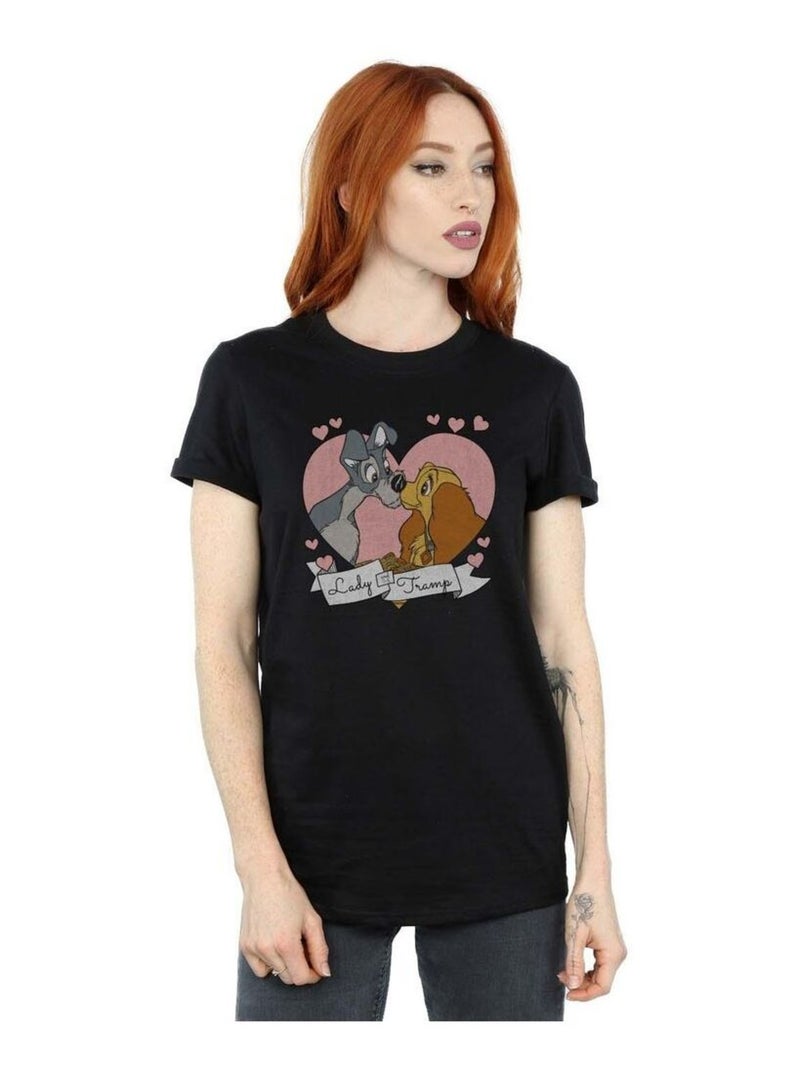 Disney - T-shirt La Belle et le Clochard Noir - Kiabi