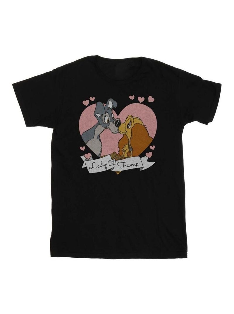 Disney - T-shirt La Belle et le Clochard Noir - Kiabi