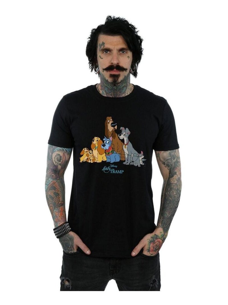 Disney - T-shirt La Belle et le Clochard Noir - Kiabi