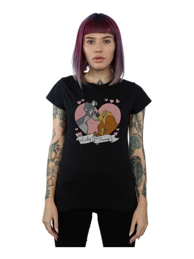 Disney - T-shirt La Belle et le Clochard Noir - Kiabi