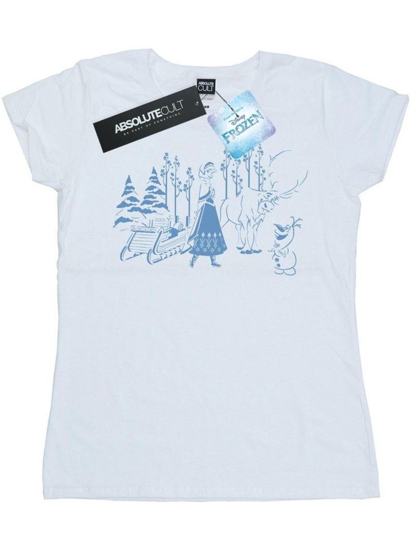 Disney - T-shirt La Reine des Neiges Blanc - Kiabi