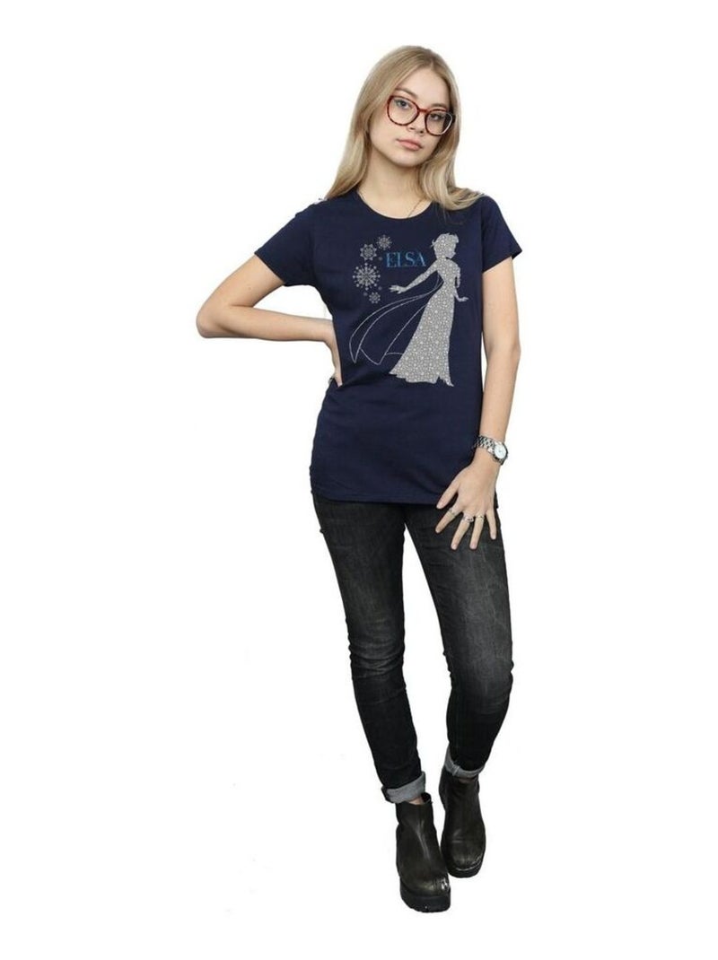 Disney - T-shirt La Reine des Neiges Bleu marine - Kiabi