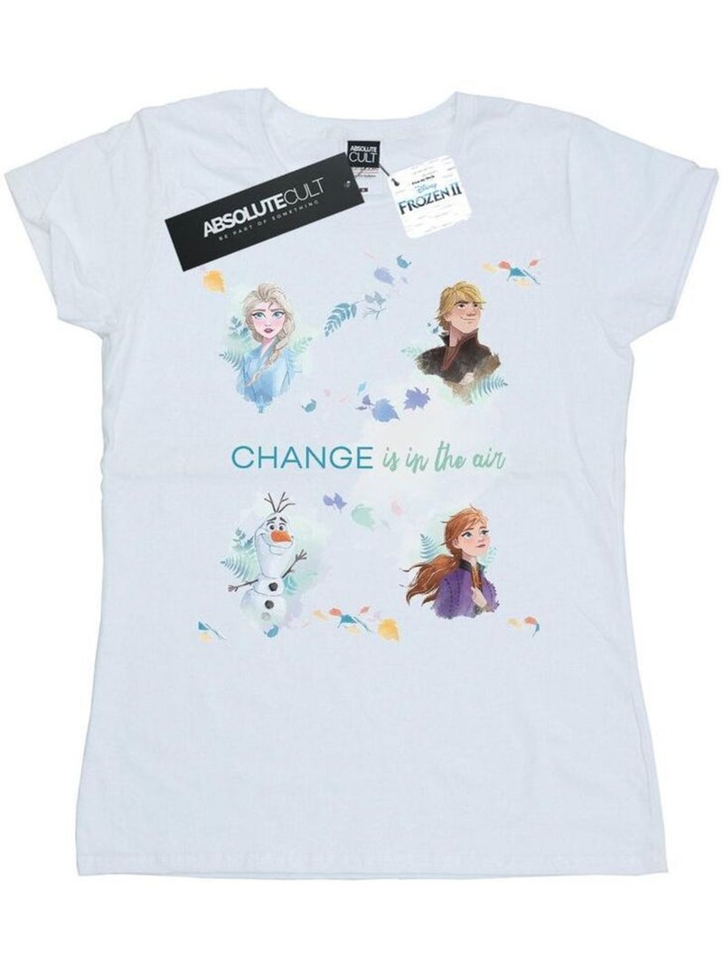 Disney - T-shirt La Reine des Neiges CHANGE IS IN THE AIR Blanc - Kiabi