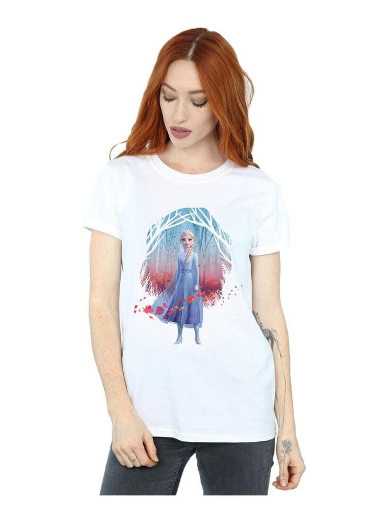 Disney - T-shirt La Reine des Neiges FIND THE WAY Blanc - Kiabi