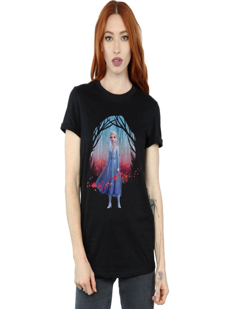 Disney - T-shirt La Reine des Neiges FIND THE WAY Noir - Kiabi