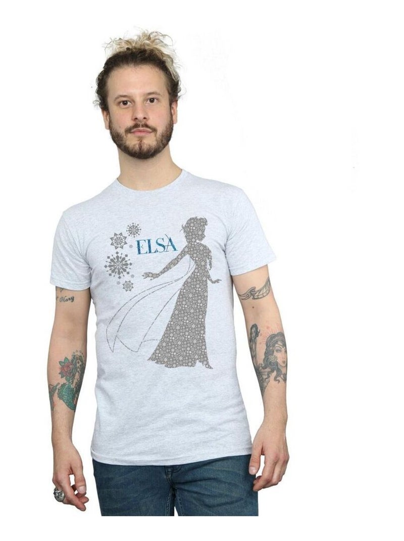 Disney - T-shirt La Reine des Neiges Gris chiné - Kiabi