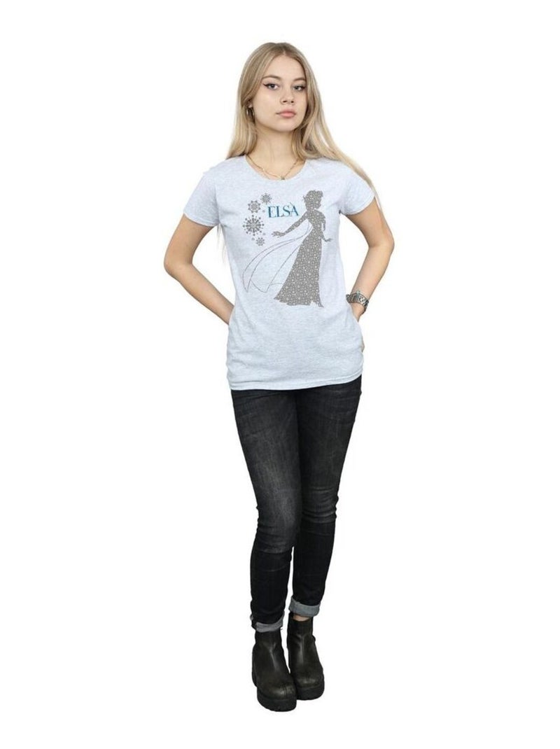 Disney - T-shirt La Reine des Neiges Gris chiné - Kiabi