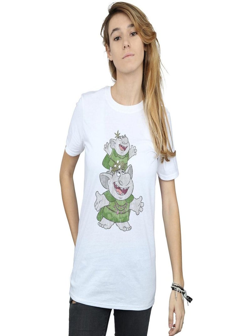 Disney - T-shirt La Reine des Neiges HANDSTACKING Les Trolls Blanc - Kiabi