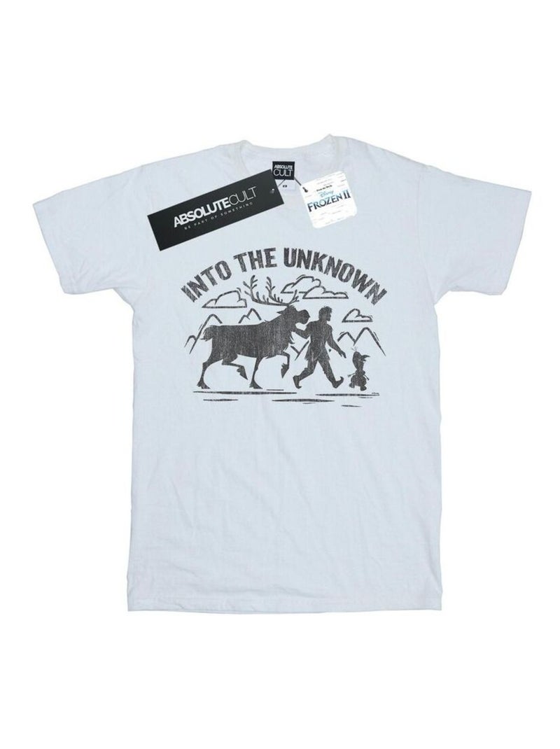 Disney - T-shirt La Reine des Neiges INTO THE UNKNOWN Blanc - Kiabi