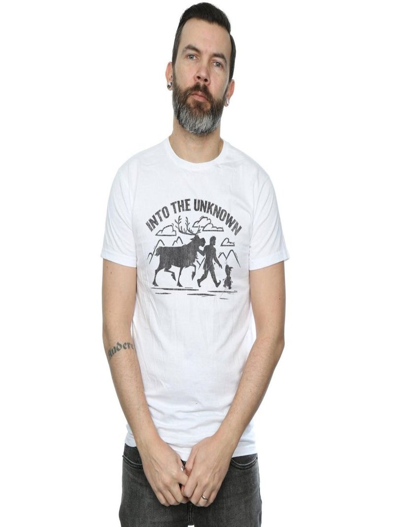 Disney - T-shirt La Reine des Neiges INTO THE UNKNOWN Blanc - Kiabi