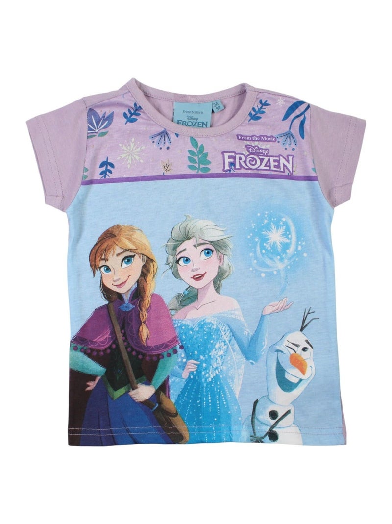 Disney T-shirt La Reine des Neiges Mauve Fille Kiabi - Main Image
