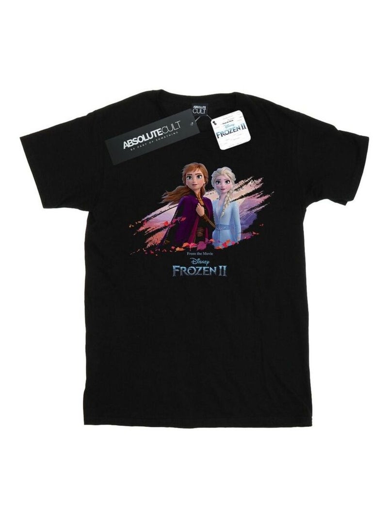Disney - T-shirt La Reine des Neiges NATURE IS BEAUTIFUL Noir - Kiabi