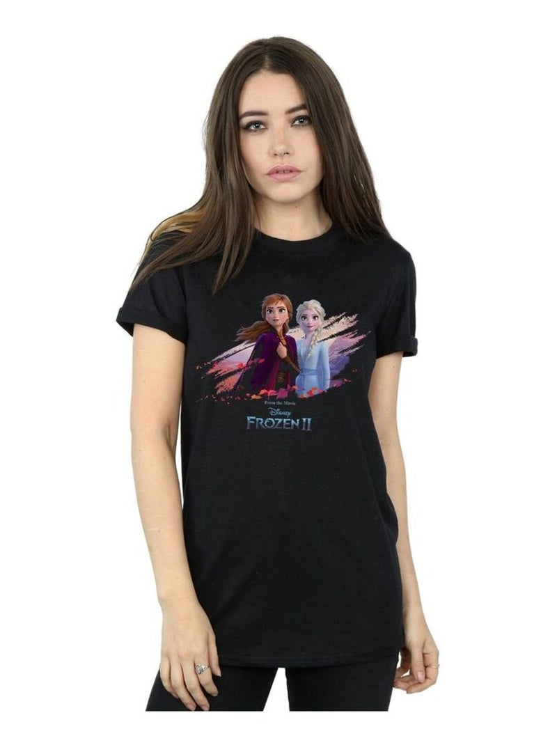 Disney - T-shirt La Reine des Neiges NATURE IS BEAUTIFUL Noir - Kiabi