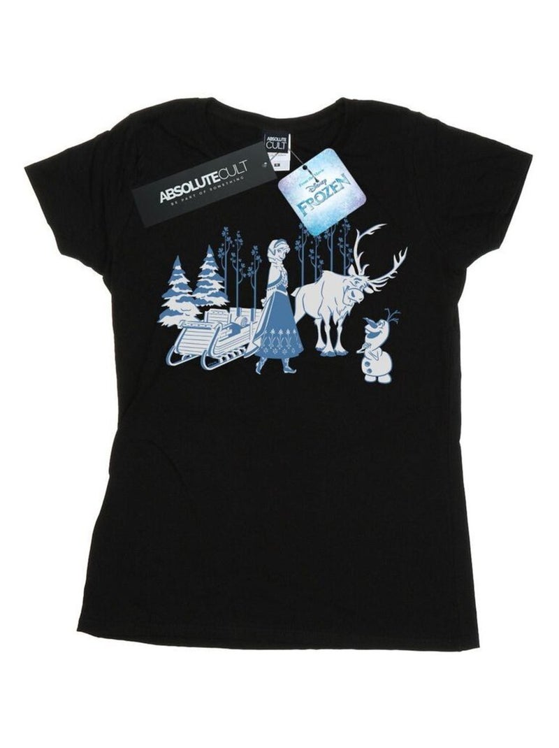 Disney - T-shirt La Reine des Neiges Noir - Kiabi
