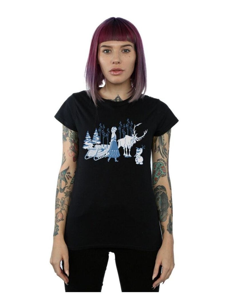 Disney - T-shirt La Reine des Neiges Noir - Kiabi