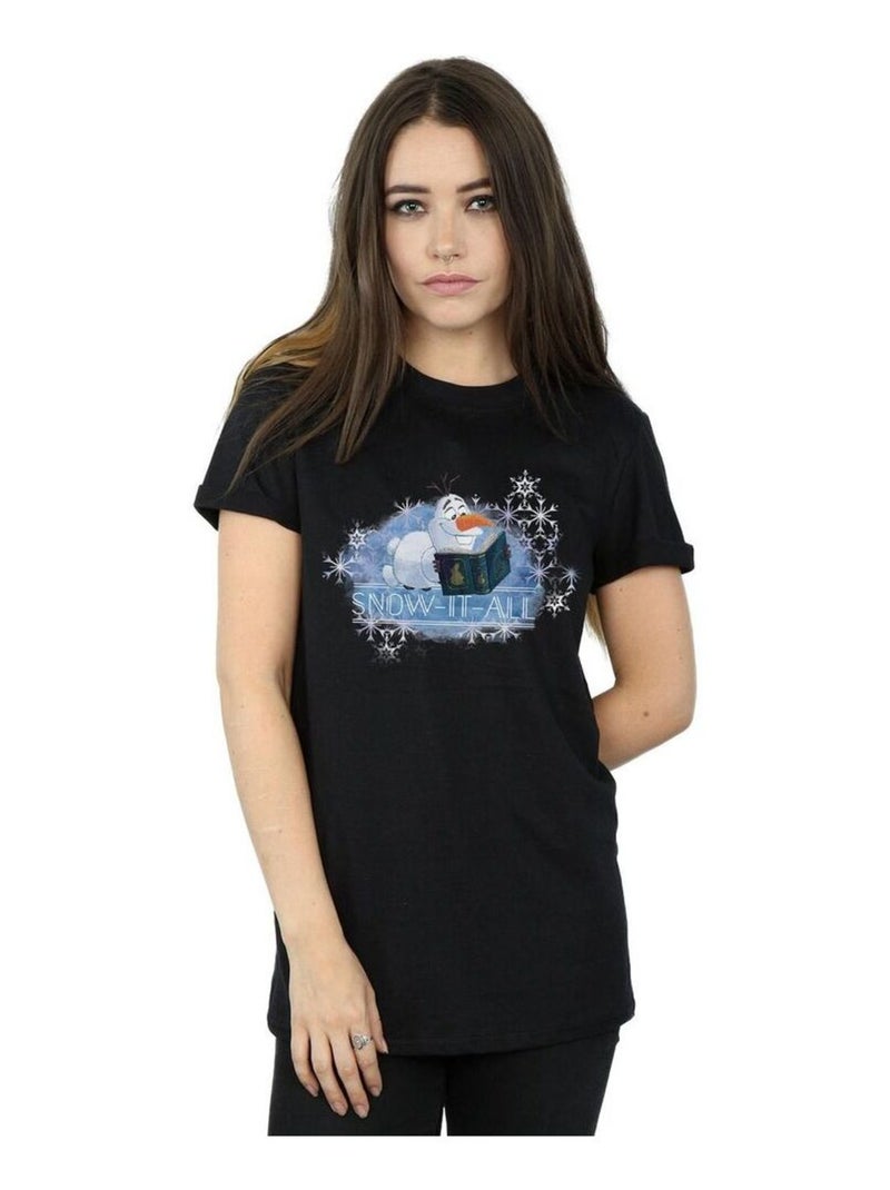 Disney - T-shirt La Reine des Neiges SNOW IT ALL Noir - Kiabi