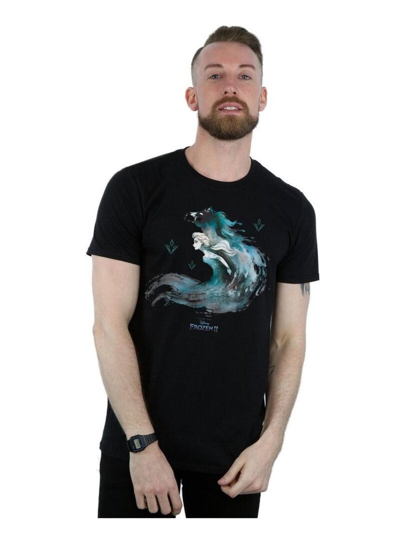 Disney - T-shirt La Reine des Neiges THE WATER SPIRIT Noir - Kiabi