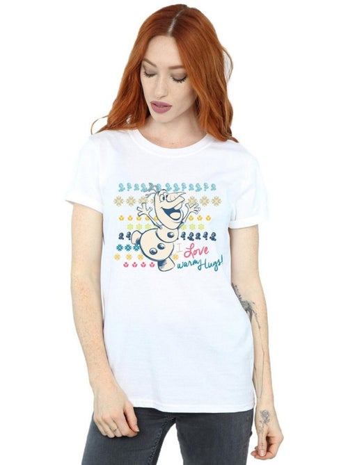 Disney - T-shirt La Reine des Neiges WARM HUGS - Kiabi