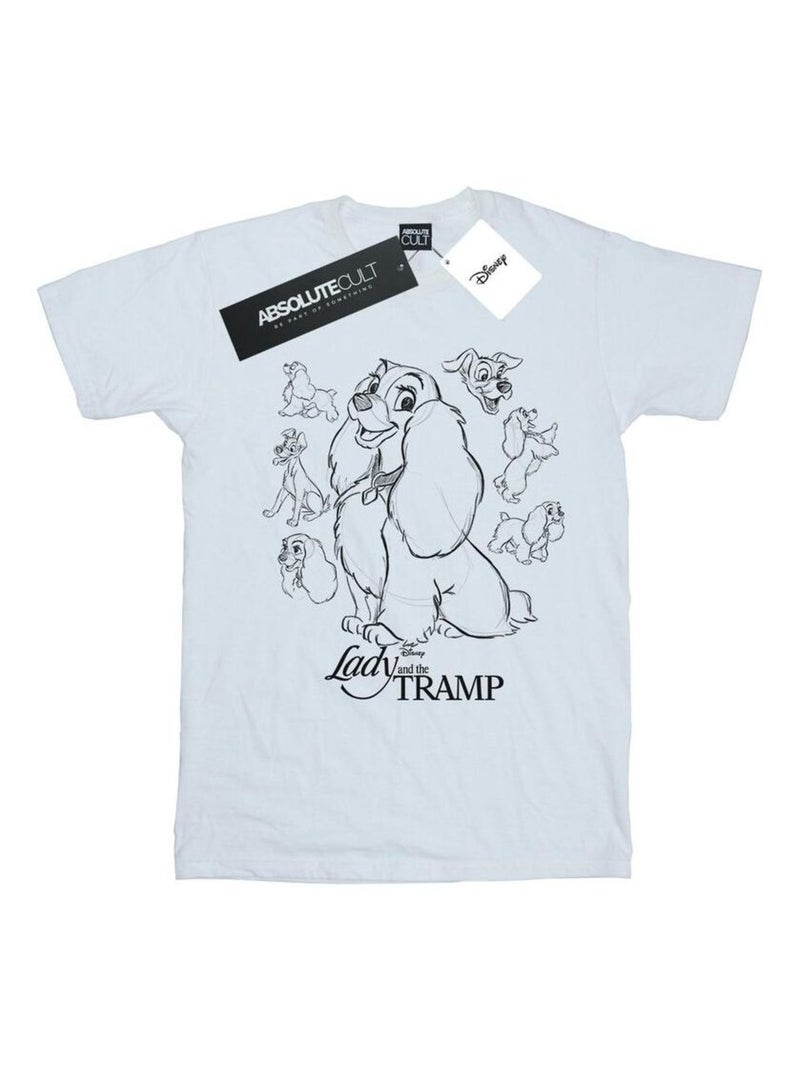 Disney - T-shirt LADY AND THE TRAMP Blanc - Kiabi