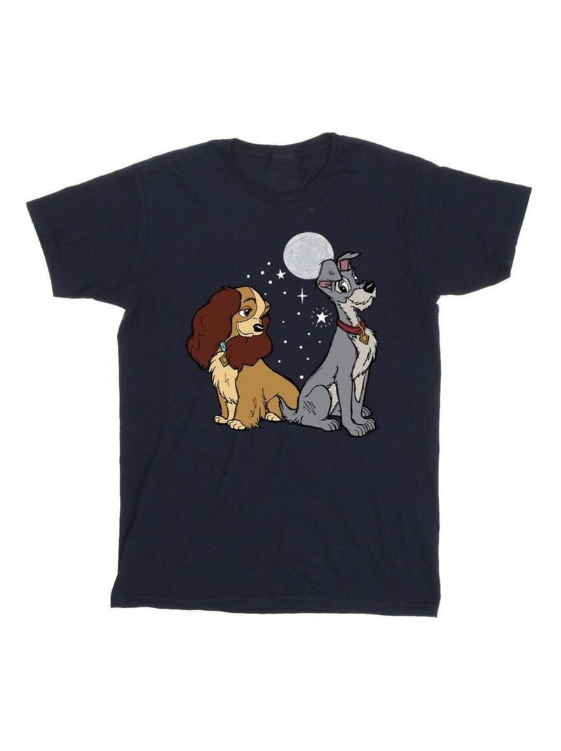 Disney - T-shirt LADY AND THE TRAMP Bleu marine - Kiabi