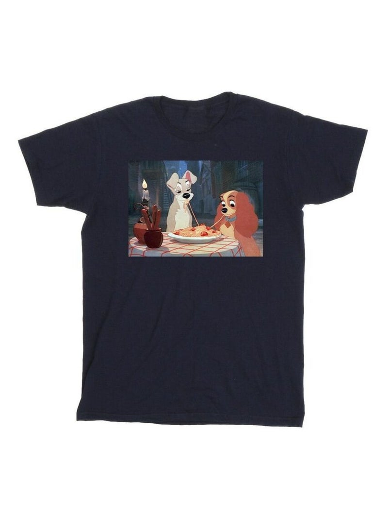 Disney - T-shirt LADY AND THE TRAMP Bleu marine - Kiabi