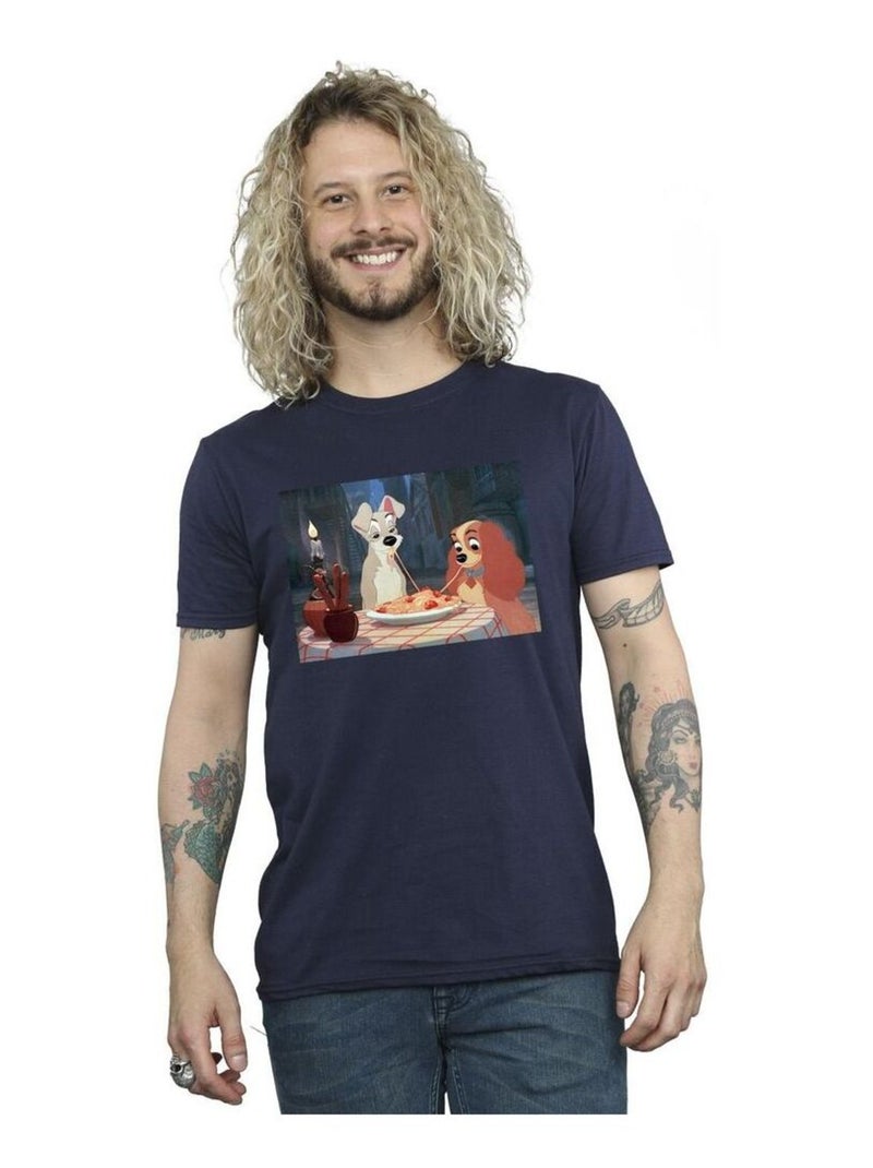 Disney - T-shirt LADY AND THE TRAMP Bleu marine - Kiabi