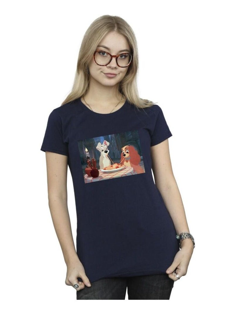 Disney - T-shirt LADY AND THE TRAMP Bleu marine - Kiabi