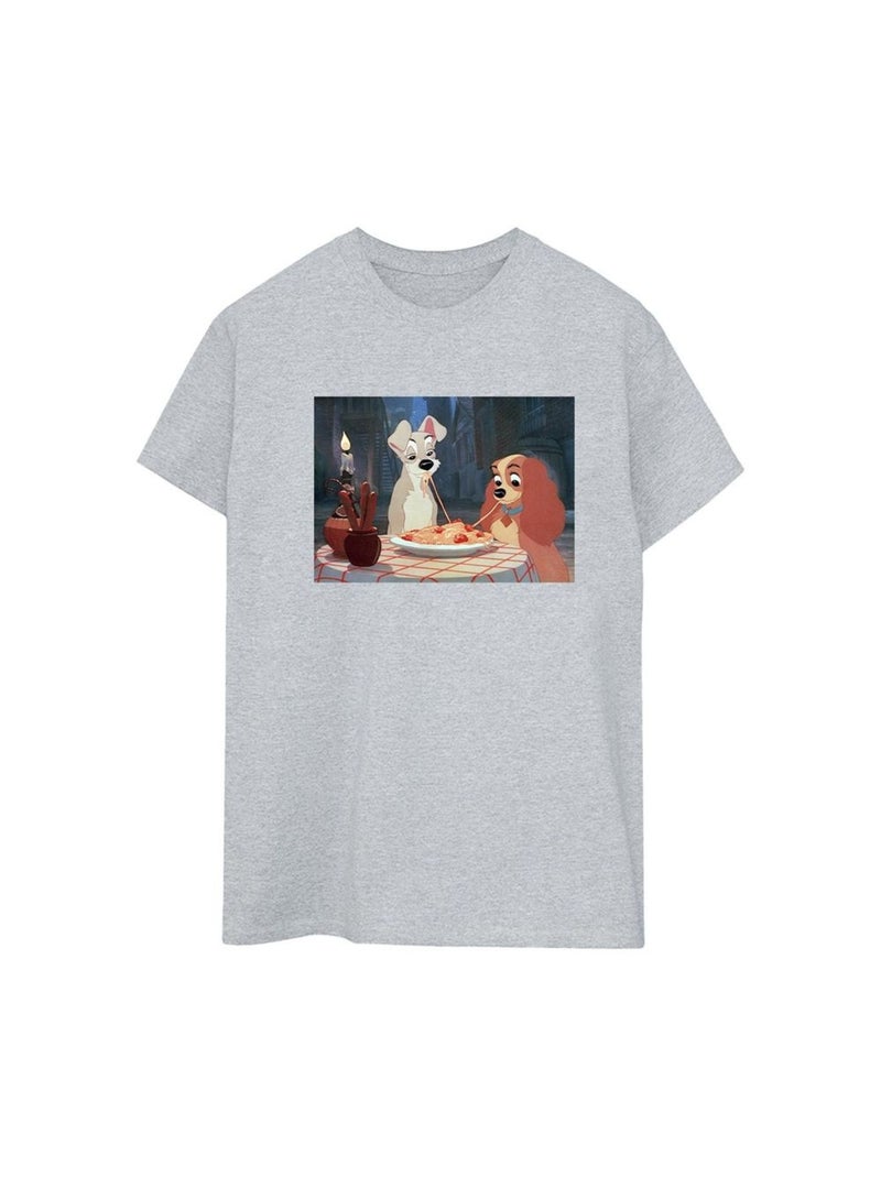 Disney - T-shirt LADY AND THE TRAMP Gris chiné - Kiabi