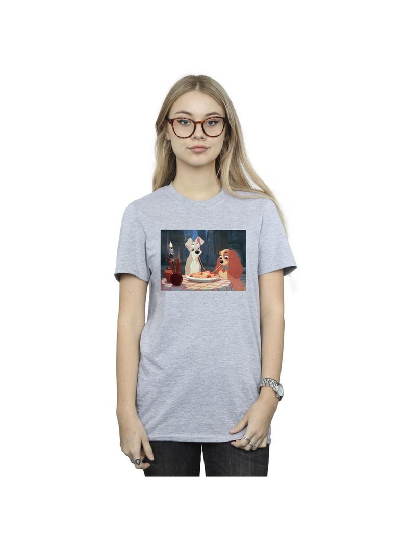 Disney - T-shirt LADY AND THE TRAMP Gris chiné - Kiabi