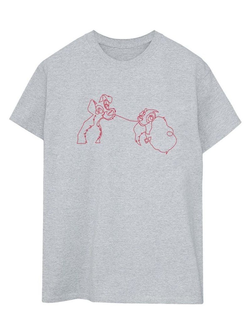 Disney - T-shirt LADY AND THE TRAMP Gris chiné - Kiabi
