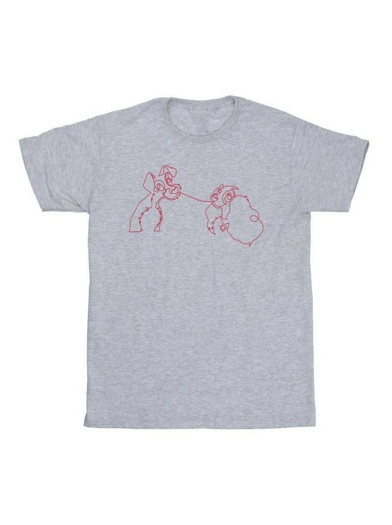 Disney - T-shirt LADY AND THE TRAMP Gris chiné - Kiabi