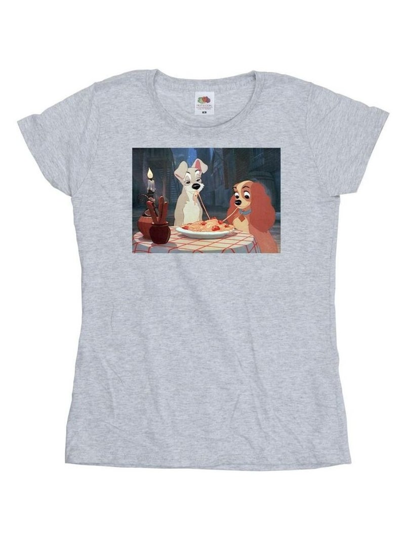 Disney - T-shirt LADY AND THE TRAMP Gris chiné - Kiabi