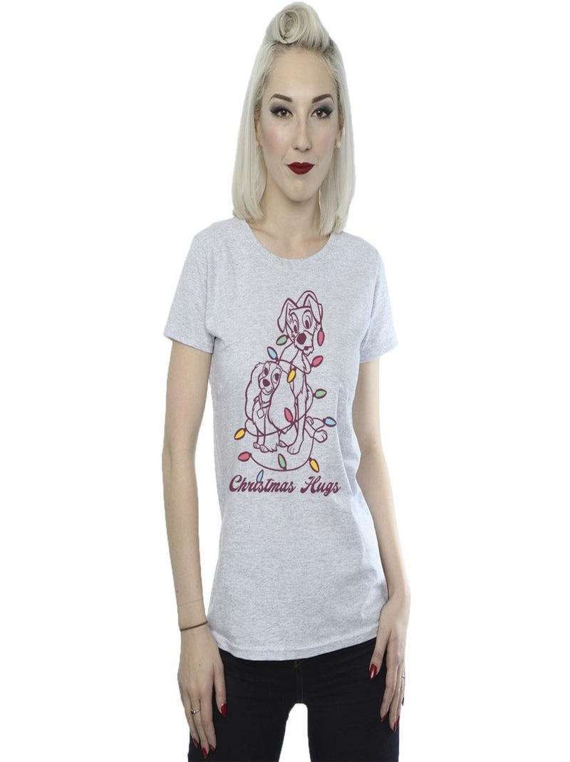 Disney - T-shirt LADY AND THE TRAMP Gris chiné - Kiabi