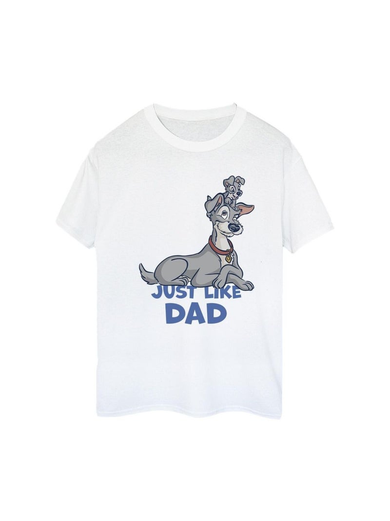 Disney - T-shirt LADY AND THE TRAMP JUST LIKE DAD Blanc - Kiabi