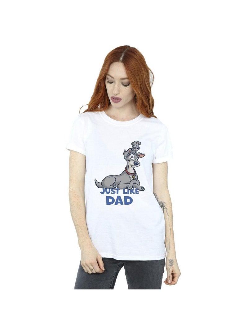 Disney - T-shirt LADY AND THE TRAMP JUST LIKE DAD Blanc - Kiabi