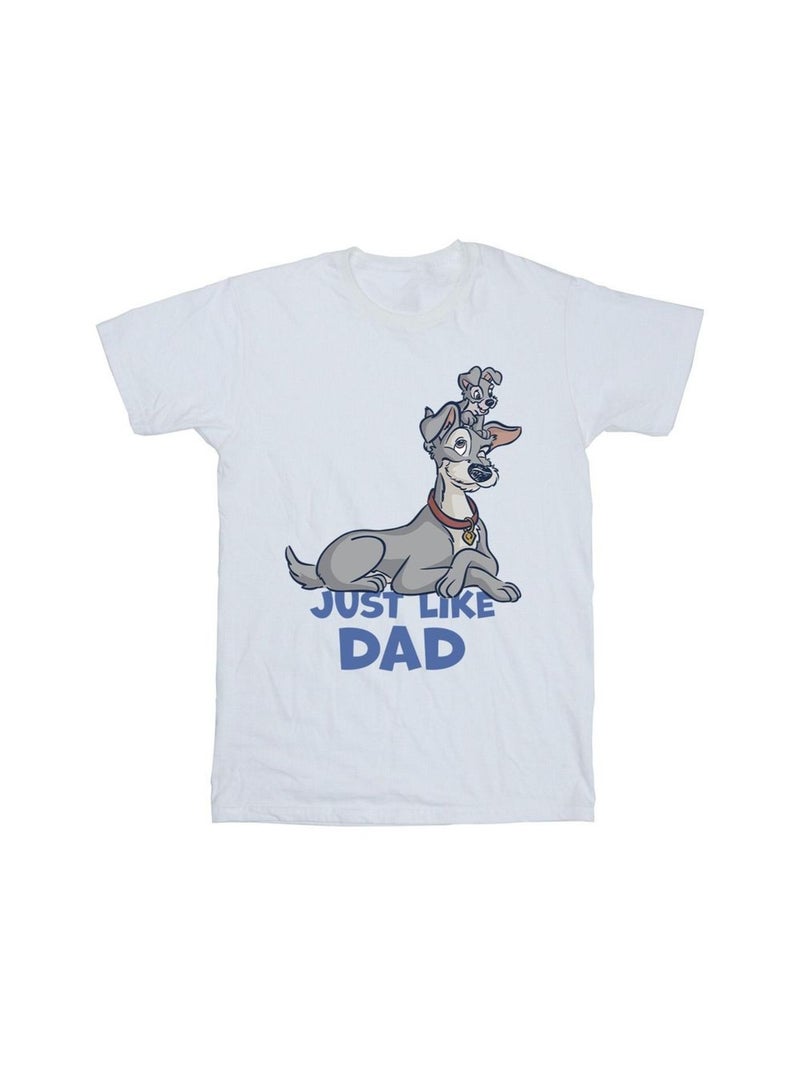 Disney - T-shirt LADY AND THE TRAMP JUST LIKE DAD Blanc - Kiabi