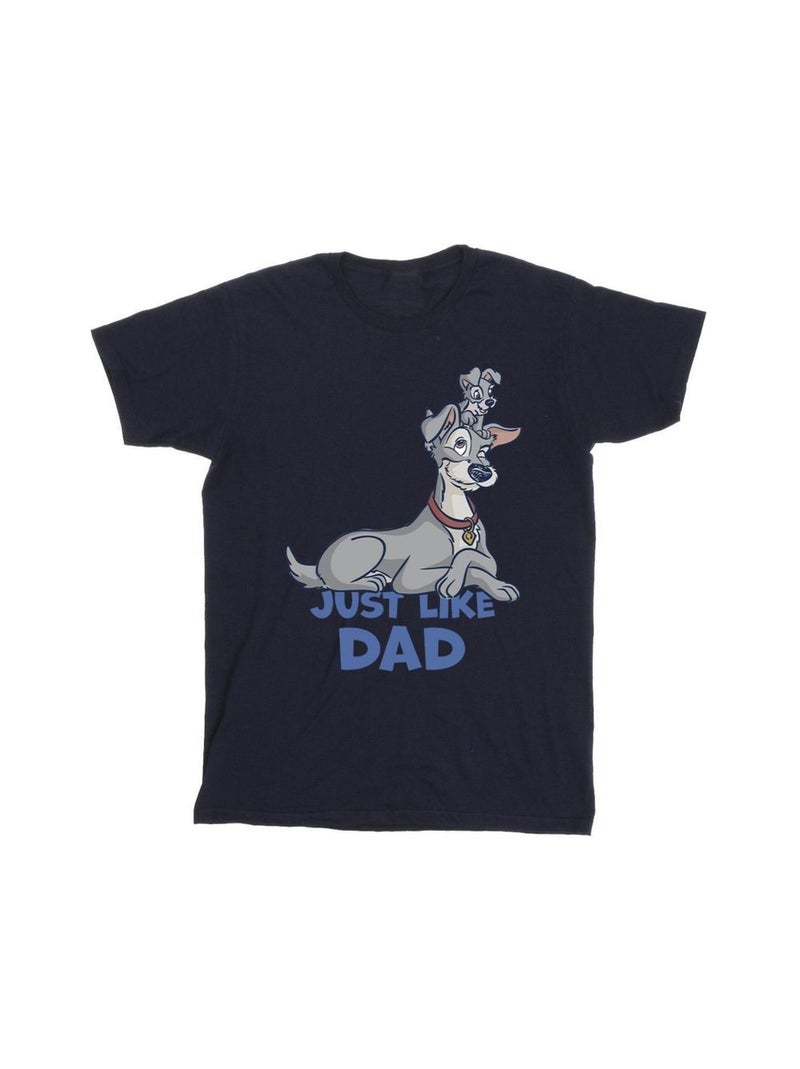 Disney - T-shirt LADY AND THE TRAMP JUST LIKE DAD Bleu marine - Kiabi